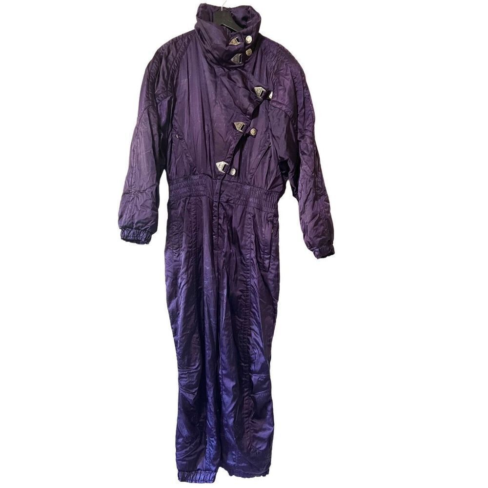 Kaelin Ski Suit Vintage Royal Purple Marble Moto Snow Skiing